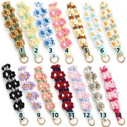 小雏菊手机挂绳手工编织花朵手腕带挂件钥匙扣