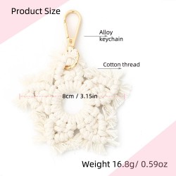 ins北欧风手工编织五角星挂件波西米亚挂饰圣诞节礼物雪花钥匙扣