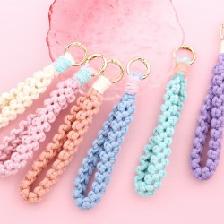 24跨境专供现货 花形欧美民族风手机挂绳手工编织手腕带挂件钥匙