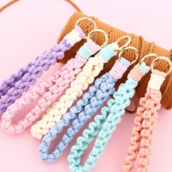 24跨境专供现货 花形欧美民族风手机挂绳手工编织手腕带挂件钥匙