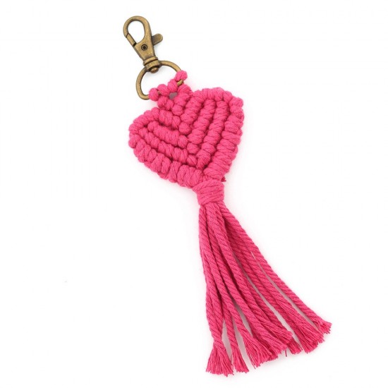 现货欧美爱心手机挂绳手工编织流苏手腕带love挂件钥匙扣